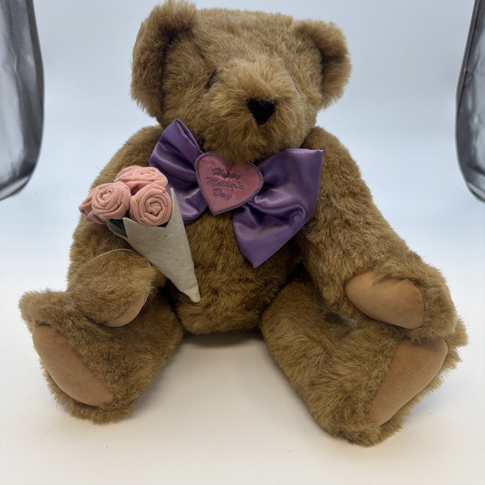 Happy Mother's Day - 16" Vermont Teddy Bear - Jointed Plush Bear w/Wrist Tag